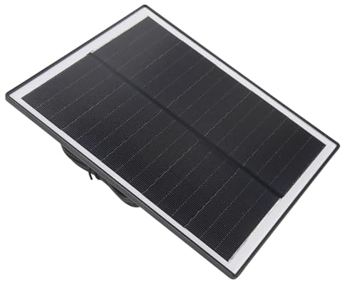 Panneau Solaire 6W 5V en Silicium Monocristallin IP65, étanche, Mince, Portable, Chargeur avec Moniteur, Support de Caméra (Noir)