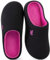 VeraCosy Damen Zweifärbig Hausschuhe Weich Bequem Strick Memoryschaum Rutschfest Pantoffeln Fuchsia Schwarz, 42-43 EU