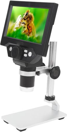 5,5-Zoll-Digitalmikroskop, 1-1000-faches Biologisches Mikroskop mit 8 Einstellbaren LED-Leuchten, 2000 MAh Höhenverstellbares Lötmikroskop, 1080P