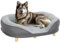 PawHut Hundesofa Hundecouch, Waschbarer Bezug, Haustiersofa mit Rückenlehne und Holzbeine, Katzensofa, Hundbett für mittelgroße Hunde unter 25 kg, 90cm x 78cm x 25cm, Grau