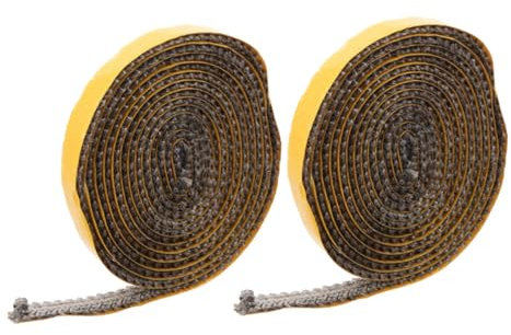 Ciieeo 2pcs Wood Stove Replacement Gasket Fireplace Seals Fireplace Cover Replacement Parts Oven Insulation Strip Stove Door Gasket Rope Furnace Door Liner Seal Furnace Glass Fiber Beige
