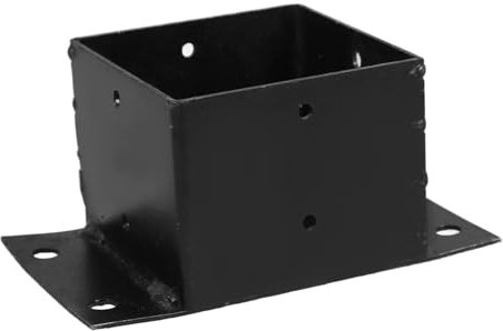 CANIGHT Outdoor Fence Base Cable Holders Railing Anchors Bases Deck Planters Outdoor Railing Metal Post Base Adjustable Column Protector Deck Railing Protective Sleeve Black Iron