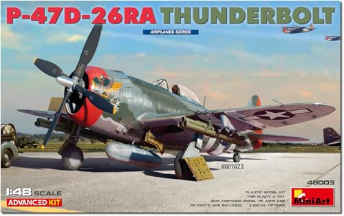 MiniArt 48003 1:48 US P-47D-26RA Thunderbolt ADV.Kit - originalgetreue Nachbildung, Modellbau, Plastik Bausatz, Basteln, Hobby, Kleben, Modellbausatz, Zusammenbauen