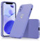 Noyabox Silicone Case for iPhone X/Xs, Cute Shockproof Full Cover with Smooth Touch Printed Heart-Shaped Love Pattern Slim Lightweight Stain-Resistant Design, Soft Blue Lavender