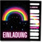 HIDEBLOOM Neon Regenbogen Einladungskarten Kindergeburtstag Mädchen und Junge I 12 Stück I DIN A6 (10,5 cm x 14,8 cm) I Kinderparty I Geburtstagseinladungen Kinder I Einladung Geburtstag Neon Rainbow