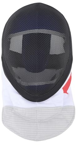 Esgrima máscara deportiva Esgrima casco protector con babero acolchado para ejercicio diario y competencia Negro CE350N Forro impermeable de cuero de malla metálica estándar