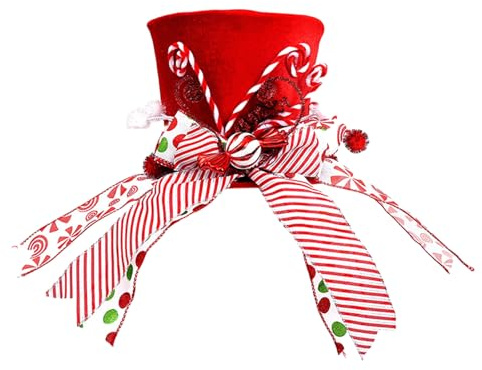 Puntali per albero di Natale, cappello a stella, puntale per albero di Natale, cappello di Babbo Natale, accento per feste calde