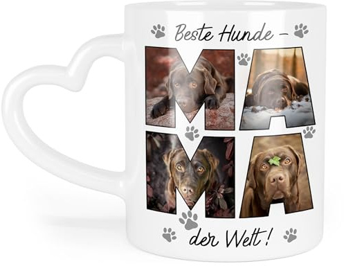 Kiddle-Design Hundepapa Tasse mit Foto und Namen personalisiert - Hundetasse Fototasse für Hundebesitzer Hundeliebhaber - Papa Geschenk Vatertag & Geburtstag Herrchen