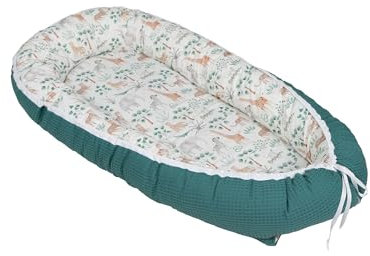 ULLENBOOM Babynest - 100% OEKO-TEX Materialien & Made in EU, Madagaskar - Babynestchen Neugeborene aus kuscheliger Baumwolle, Ideal als Reisebett & Kuschelnest geeignet