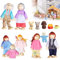 Puppenhaus Puppen, CJBIN 13 Stück Puppenhaus Figuren, Biegepuppen, Puppen für Puppen-Haus Familie mit Hund und Hundeschüssel, Hölzerne Puppenfamilie für Puppen-Haus Zubehör Geschenk