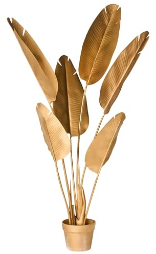 Plante Artificielle en Pot Moderne en Plastique Intérieur Décoratif 123 cm Bananier Doré Banana Tree