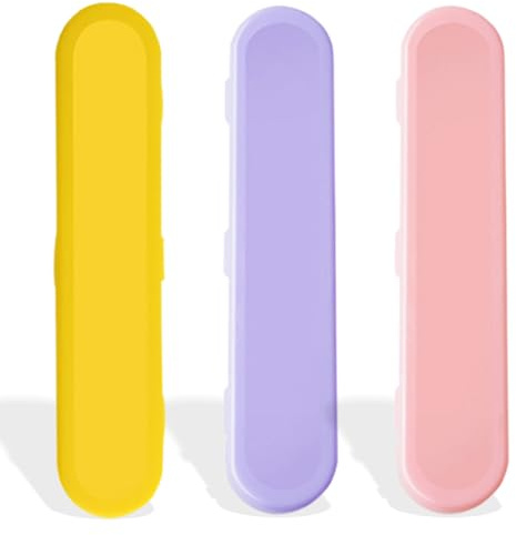Scatola portaposate portatile da 3 pezzi, contenitore da viaggio per posate, contenitore da campeggio, portaposate da viaggio, può contenere cucchiai, forchette e bacchette (rosa, giallo e viola).