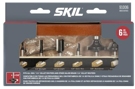 91006 6-teiliges Fräser-Bit-Set mit Anleitung (evtl. nicht in deutscher Sprache)
