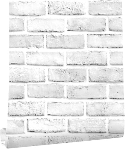 ANBILILA Rocher Auto-adhésif Papier Peint, 44,5x1000CM Pierre de Brique Auto-adhésive Papier Peint en Vinyle étanche décoration Murale pour Murs Décoratifs