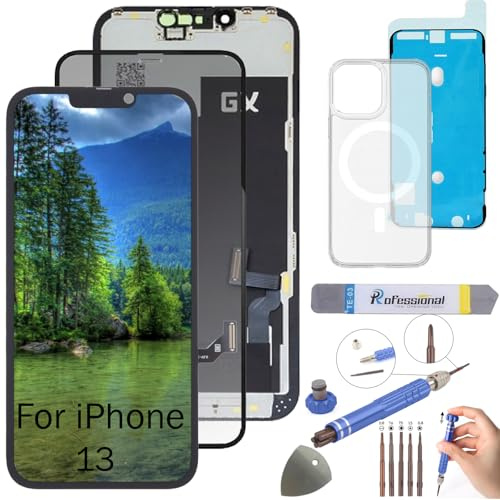 It'Go ORIGINAL Hard OLED Display für iPhone 13 A2638 A2483 LCD Bildschirm Ersatz Touchscreen mit Werkzeug Schwarz mit Rahmen Hohe Qualität