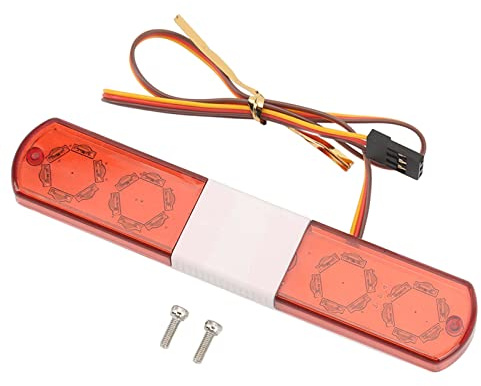 Hapivida RC LED Polizei-Leuchte mit 4 Modi, Simulation Design LED Blinklicht mit Stromversorgung über Empfänger für 1/8 1/10 RC Modellautos (Rot)