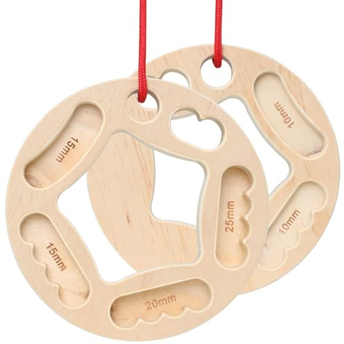 WEXFFU 2PCS Climbing Hangboard, Portable Fingerboard, Wooden Hangboard for Climbing, Rings Double Sided Grip Trainer with Ropes for Indoor Outdoor Finger Strength Training and Bouldering