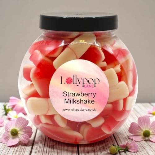 Pink & White Milkshake Bottles Pick n Mix Mini Sweet Jar