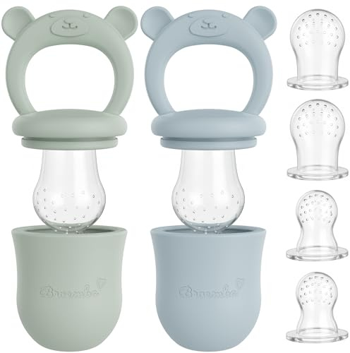 Broemba Fruchtsauger Baby 2er-Set Fruchtschnuller BPA-frei Grün/Blau