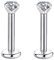 Candyfancy 16g 8mm 2/3/4mm Cubic Zirconia Gem Ear Cartilage Tragus Helix Studs Earrings Lip Labret Piercing (2pcs 3mm stone 8mm bar)