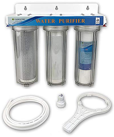 FINERFILTERS 3 Stage 10” HMA Heavy Metal Reduction Water Filter System with 1/4 connections
