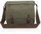 FANDARE Retro Umhängetasche Segeltuch Schultertasche Herren Damen Lehrertasche Briefträgertasche für 14 Zoll Notebook Laptoptasche Große Aktentasche Freizeit Reise Business Messenger Bag Grün L