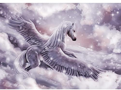 Runa Art Fototapete Pferd Pegasus 352 x 250 cm Vlies Tapeten XXL Moderne Wandtapete Wohnzimmer Schlafzimmer Rosa 9407011b