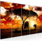 Runa Art Bild Afrika Sonnenuntergang Wandbilder auf Vlies Leinwand 5 Teilig Wanddekoration Wohnzimmer Schlafzimmer 001556a