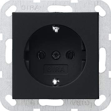 Gira SCHUKO-Steckdose 16A 250V~ (Schwarz matt)