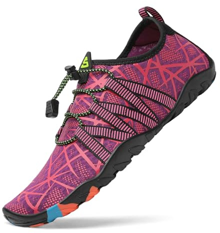 Chaussures Aquatiques Homme Femme pour Sport Surf léger Respirant Water Shoes, C-pourpre, 37 EU