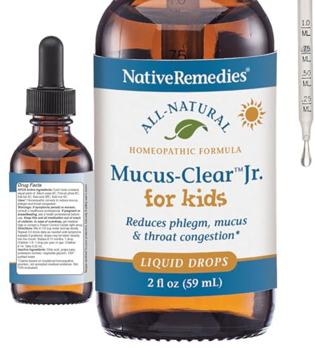 Native Remedies Mucus-Clear Jr. - Kids Cough & Congestion Drops - 2 Fl Oz