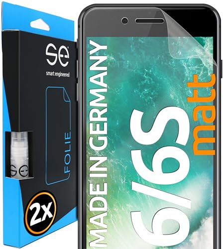 2x se® 3D SCHUTZFOLIE Entspiegelt für Apple iPhone 6 / 6S,Anti-Staub, 100% Fingerabdruck & FaceID kompatibel, einfache blasenfreie Installation, Ultra-Klar, Stoß-Kratzfest, aus Deutschland