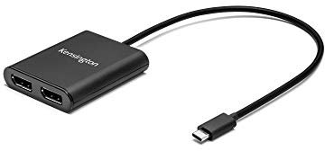 Kensington Video Adapter Kabel - USB-C auf Dual DisplayPort 1.2 Video-Adapter für bis zu zwei 4K Ultra-HD-fähige Bildschirme, K38280WW