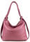 ITALYSHOP24.COM OBC Damen Tasche Rucksack 2 in 1 Umhängetasche Schultertasche Umhängetasche Daypack Leder Rucksacktasche Shopper Backpack Freizeitrucksack (Altrosa (echtes Leder))