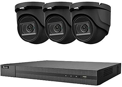 HIKVISION 8MP CCTV 4K UHD DVR 8CH SYSTEM INDOOR OUTDOOR 3X VIVID HD CAMERAS 30M NIGHT VISION SECURITY CAMERA KIT UK (4TB HDD, GREY)