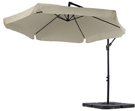 di volio Garten Sonnenschirm EMPOLI Ampelschirm mit Kurbelvorrichtung UV-Schutz Wasserabweisende Bespannung Sonnenschirm Schirm Gartenschirm (beige)