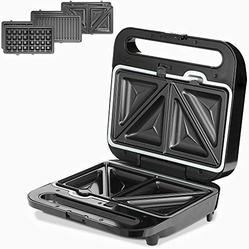 MONZANA® Kontaktgrill 3 in 1 XXL Antihaftbeschichtung Sicherheitsverschluss Waffeleisen Elektrogrill Tischgrill Sandwich Maker Panini Toaster 1000W