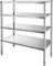VEVOR Estante de Acero Inoxidable 4 Capas, Almacenamiento de Estante con Capacidad de 150 Kg, Estantería de Servicio Pesado Tamaño de 1190 x 469,9 x 1524 mm Ahorro de Espacio para Oficina Cocina