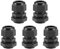 sourcing map NPT1/2 Cable Gland 8mm-14mm Wire Hole Waterproof Nylon Joint Adjustable Locknut with Washer Black 5pcs
