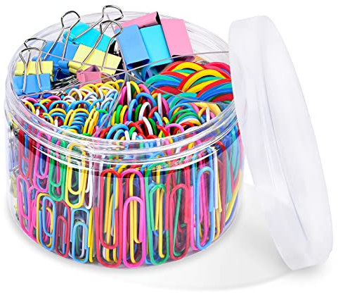 Raccoglitori Clip, Sopito 300 Pezzi Dimensioni Assortite Ufficio Set di Clip