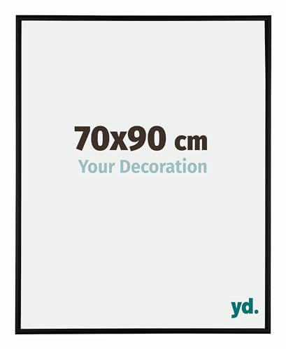 yd. Your Decoration - Bilderrahmen 70x90 cm - Schwarz Matt - Bilderrahmen aus Aluminium mit Acrylglas - Antireflex - 70x90 Rahmen - Kent