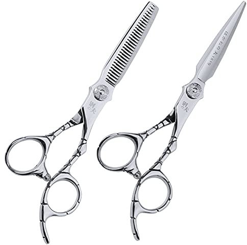 XJST 6,0-Zoll-Edelstahl-Haarschnitt-Schere, Haarschnitt-Bart-Trimmen Forming Grooming-Schere, Für Männer Frauen Kinder Haustiere Home Salon Barber