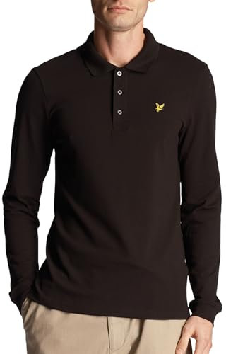 Lyle & Scott Long Sleeve Polo Shirt Jet Black L