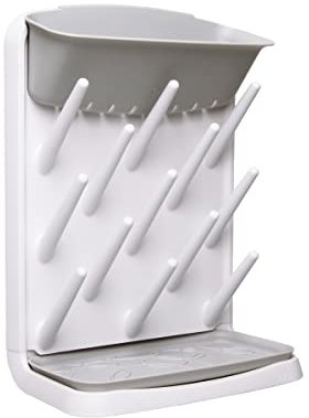 Ubbi Vertical Baby Bottle Drying Rack, Space Saving Countertop Drying Rack Baby Accessory, Grey