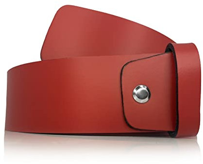 almela | Gürtel ohne Schnalle mit Schraube | Damen und Herren | Austauschbare Schnallen | 40mm - 4cm | echt Leder | Ledergürtel | Wechselgürtel (Rot (40 mm), 100)