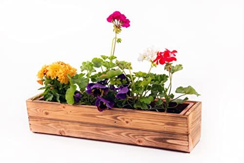 Atgreen Holz Blumenkasten mit Selbstbewässerungseinsatz Pflanztopf Blumen Pflanzen Blumentopf Pflanzgefäß Pflanzkasten Balkonkasten Balkontopf Bewässerungskasten