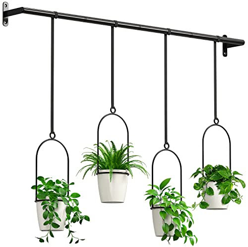 Bomclap 4er Set Hängende Blumentopf, Hängend Blumenampel mit Melamin Blumentopf, Hängende Pflanzgefäße für Innen Außen Decken Balkone