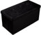 HomeHarmony® Velvet Folding Storage Bench Ottoman Footrest Seat Toy Box Storage Chest (Black, Large)
