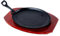 Carvers Olde Iron Fajita Cast Iron Skillet Set – Sizzling Plate with Wooden Base and Handle
