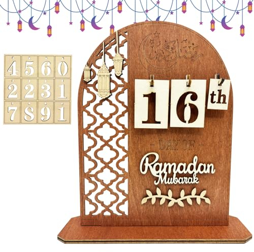 Seasboes Ramadan Kalender, Ramadan Deko, Ramadankalender Kinder, Eid Mubarak Adventskalender, Ramadan Dekoration aus Holz, DIY Ramadan Dekoration 30 Tage Countdown